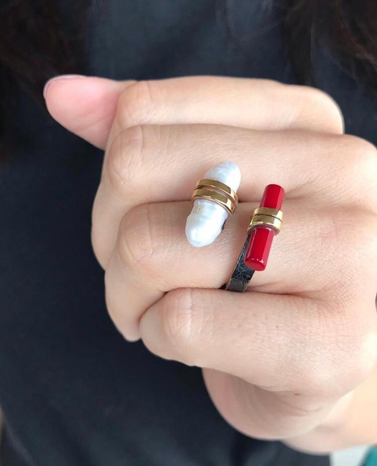 İnci ve Mercan Çubuk Yüzük RS574 YÜZÜK, Kategorisi